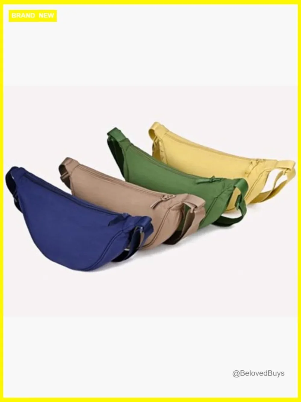 Trendy Crescent Hobo Crossbody Bag Nylon Lightweight Adjustable Strap